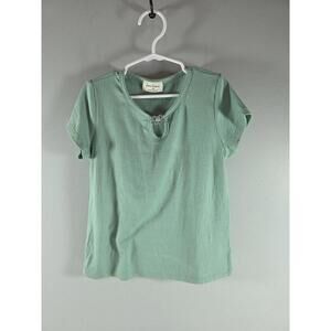 Free Kisses Girl's Ribbed Top Sage 7/8 NEW Casual Dress Summer Spring